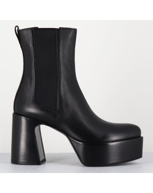 Bottines en Cuir M6571 noires - Talon : 9.5 cm