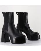 Bottines en Cuir M6571 noires - Talon : 9.5 cm