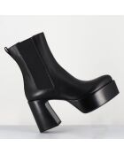 Bottines en Cuir M6571 noires - Talon : 9.5 cm