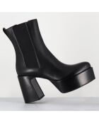 Bottines en Cuir M6571 noires - Talon : 9.5 cm
