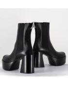 Bottines en Cuir M6571 noires - Talon : 9.5 cm