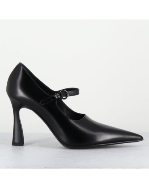 Escarpins en Cuir M6590 noirs - Talon : 9.5 cm