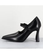 Escarpins en Cuir M6590 noirs - Talon : 9.5 cm