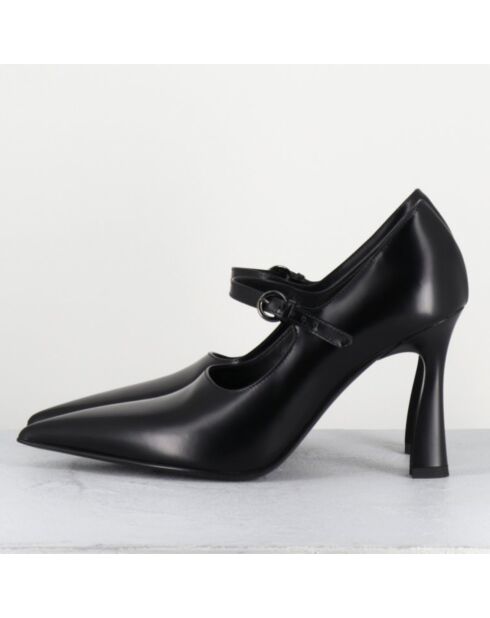 Escarpins en Cuir M6590 noirs - Talon : 9.5 cm