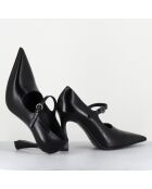 Escarpins en Cuir M6590 noirs - Talon : 9.5 cm