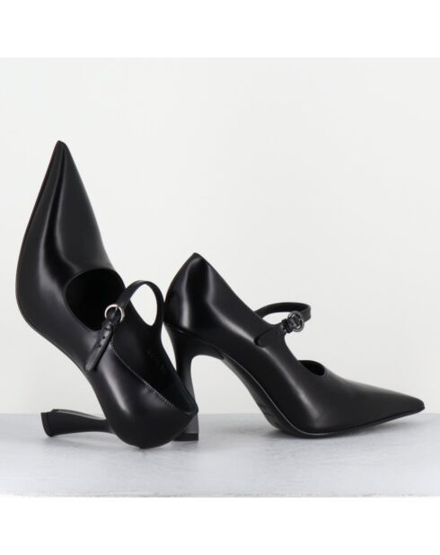 Escarpins en Cuir M6590 noirs - Talon : 9.5 cm