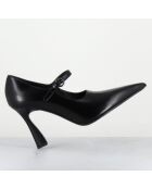 Escarpins en Cuir M6590 noirs - Talon : 9.5 cm
