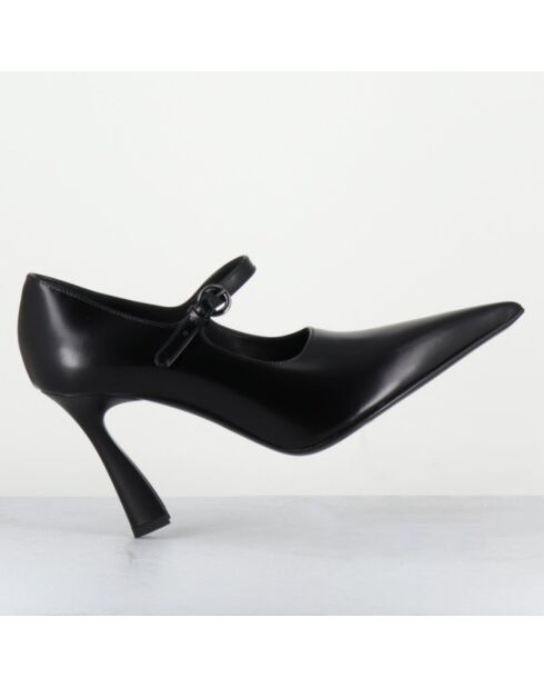 Escarpins en Cuir M6590 noirs - Talon : 9.5 cm