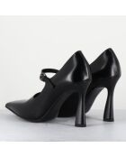 Escarpins en Cuir M6590 noirs - Talon : 9.5 cm