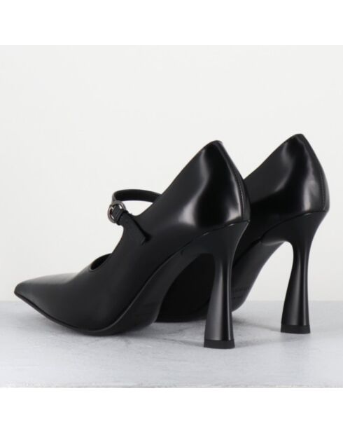 Escarpins en Cuir M6590 noirs - Talon : 9.5 cm
