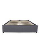 Lit coffre en tissu Otto avec sommier gris - 214x167.5x30 cm