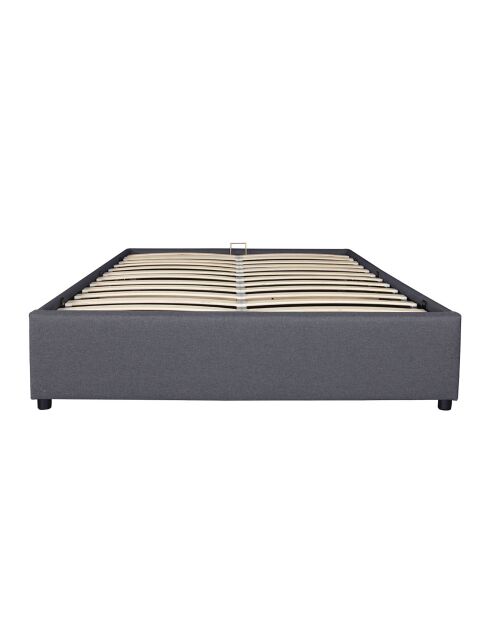 Lit coffre en tissu Otto avec sommier gris - 214x167.5x30 cm