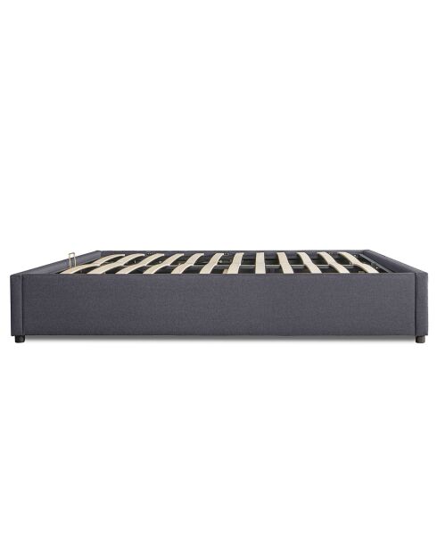 Lit coffre en tissu Otto avec sommier gris - 214x167.5x30 cm