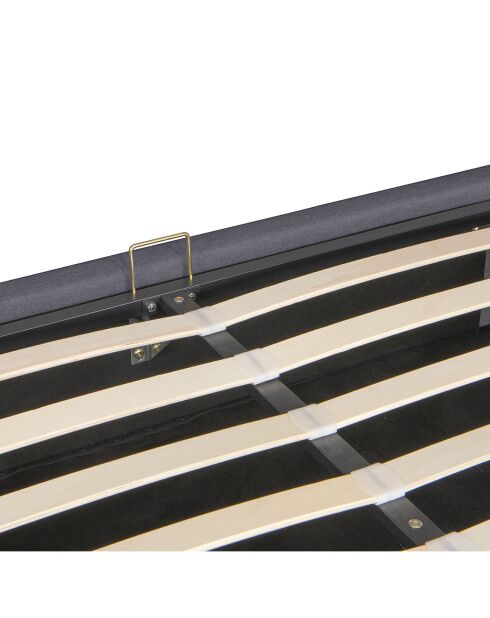 Lit coffre en tissu Otto avec sommier gris - 214x167.5x30 cm