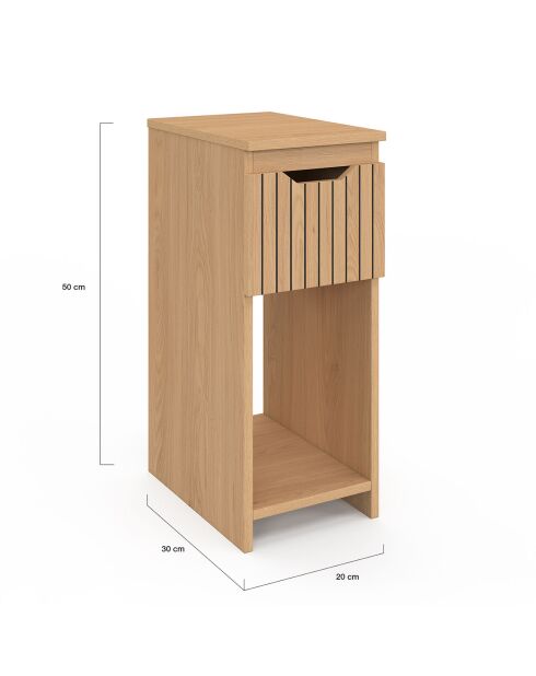 2 Tables de chevet Faustine avec 1 tiroir bois - 20x30x49.5 cm