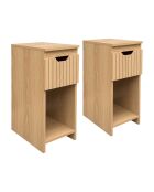 2 Tables de chevet Faustine avec 1 tiroir bois - 20x30x49.5 cm