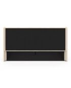 Cama cómoda Lucia de terciopelo con somier y cabecero beige - 212x170x90 cm