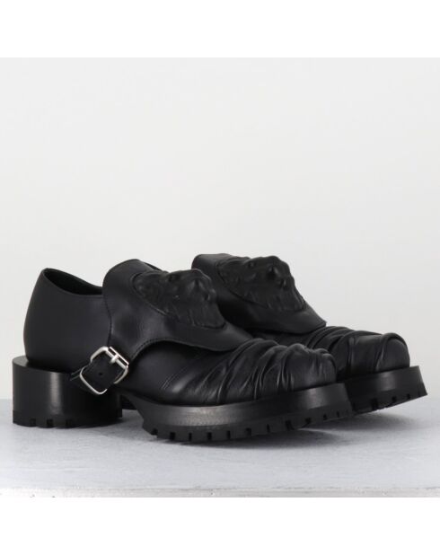 Derbies en Cuir lion noires - Talon : 9.5cm