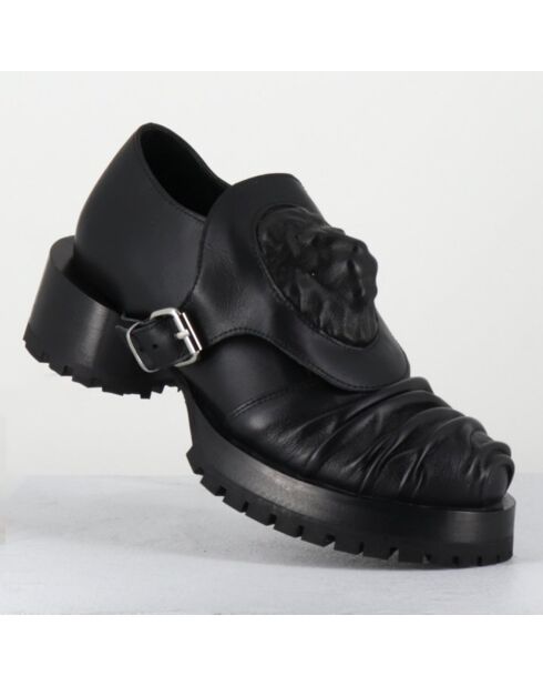 Derbies en Cuir lion noires - Talon : 9.5cm