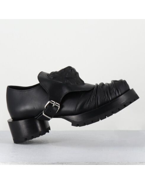 Derbies en Cuir lion noires - Talon : 9.5cm