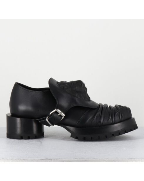 Derbies en Cuir lion noires - Talon : 9.5cm