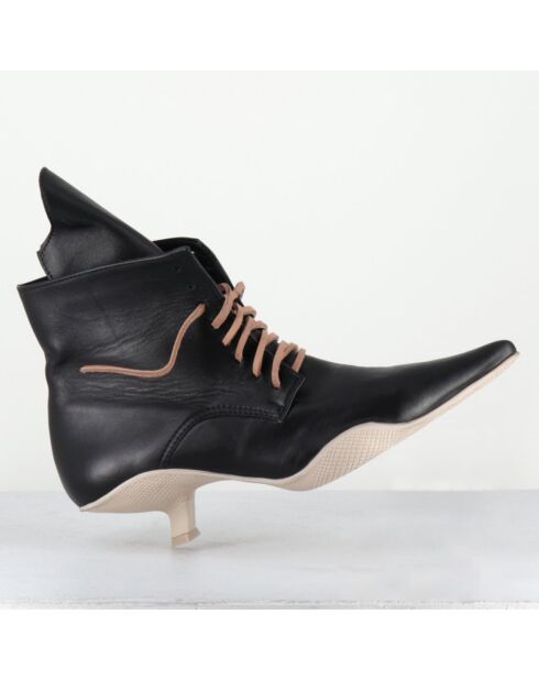 Boots en Cuir mina noires