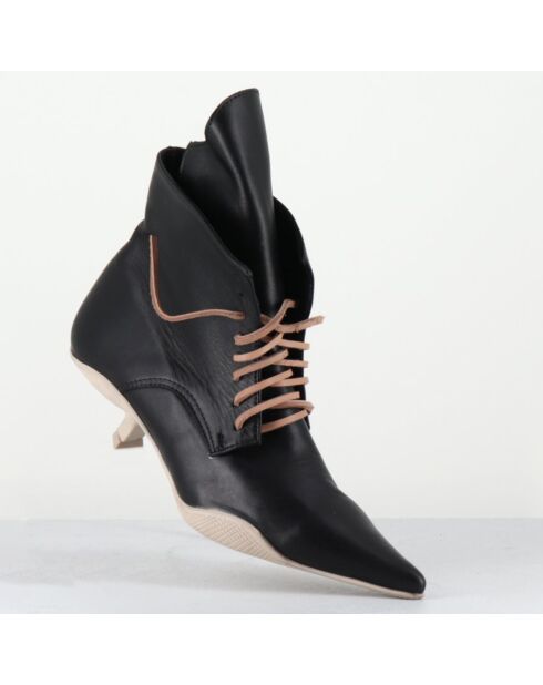 Boots en Cuir mina noires