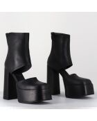 Open Boots en Cuir 3760 noires - Talon : 13cm
