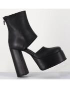 Open Boots en Cuir 3760 noires - Talon : 13cm