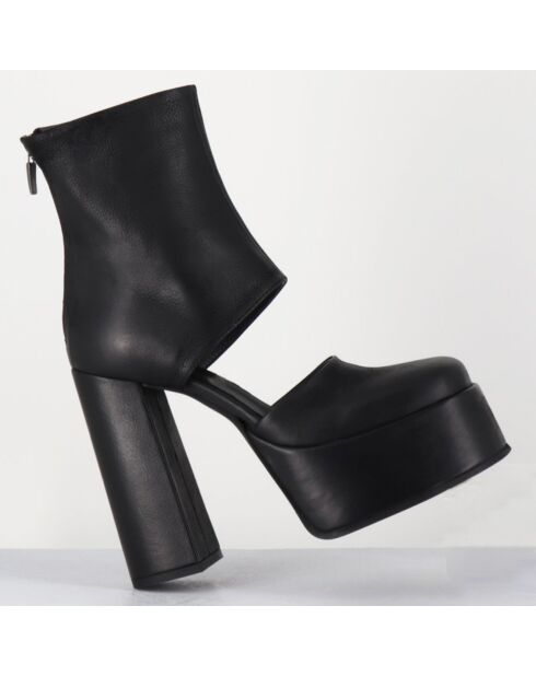 Open Boots en Cuir 3760 noires - Talon : 13cm