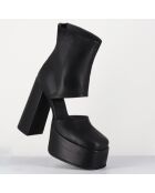 Open Boots en Cuir 3760 noires - Talon : 13cm