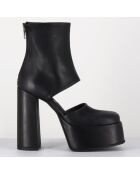 Open Boots en Cuir 3760 noires - Talon : 13cm