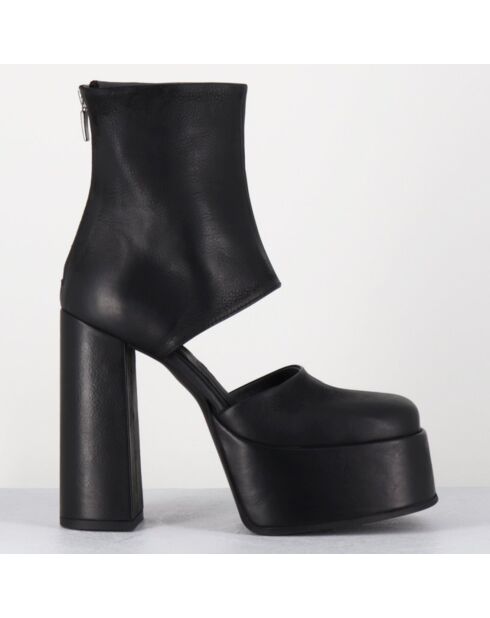 Open Boots en Cuir 3760 noires - Talon : 13cm