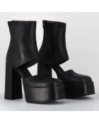 Open Boots en Cuir 3760 noires - Talon : 13cm