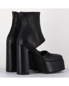 Open Boots en Cuir 3760 noires - Talon : 13cm