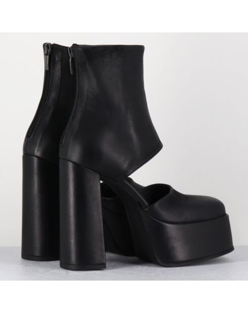 Open Boots en Cuir 3760 noires - Talon : 13cm