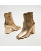 Bottines en Cuir Perla dorées - Talon 8.3 cm