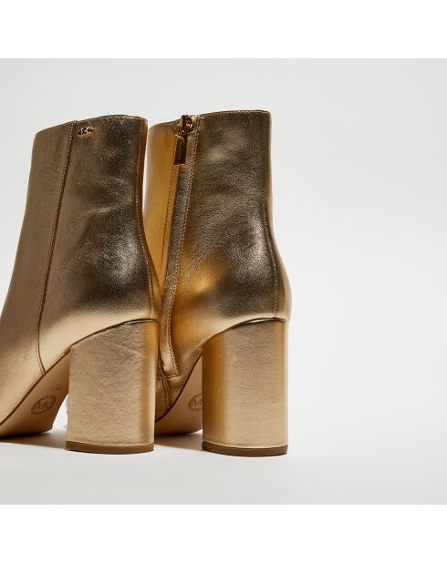 Bottines en Cuir Perla dorées - Talon 8.3 cm