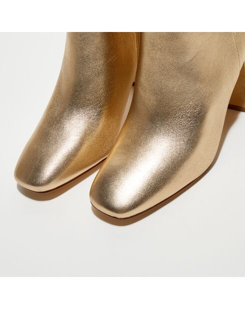 Bottines en Cuir Perla dorées - Talon 8.3 cm