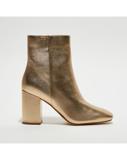 Bottines en Cuir Perla dorées - Talon 8.3 cm
