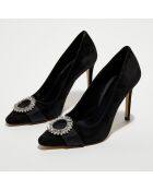 Escarpins en Velours de Cuir Viola Pump noirs - Talon 9 cm