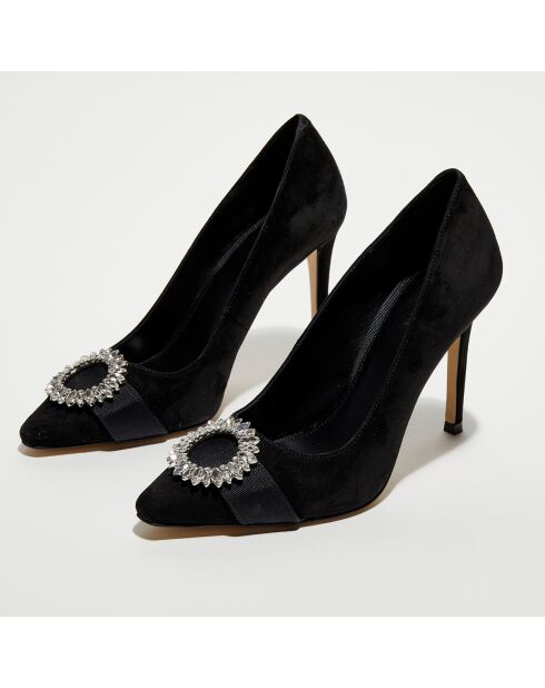 Escarpins en Velours de Cuir Viola Pump noirs - Talon 9 cm