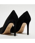 Escarpins en Velours de Cuir Viola Pump noirs - Talon 9 cm