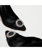 Escarpins en Velours de Cuir Viola Pump noirs - Talon 9 cm