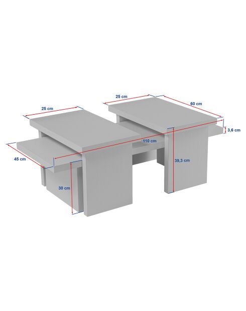 Table basse Sanctuary bois blanc
