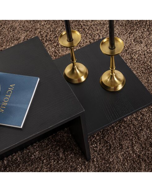 Table basse Harmony bois noir - 80x40x40 cm