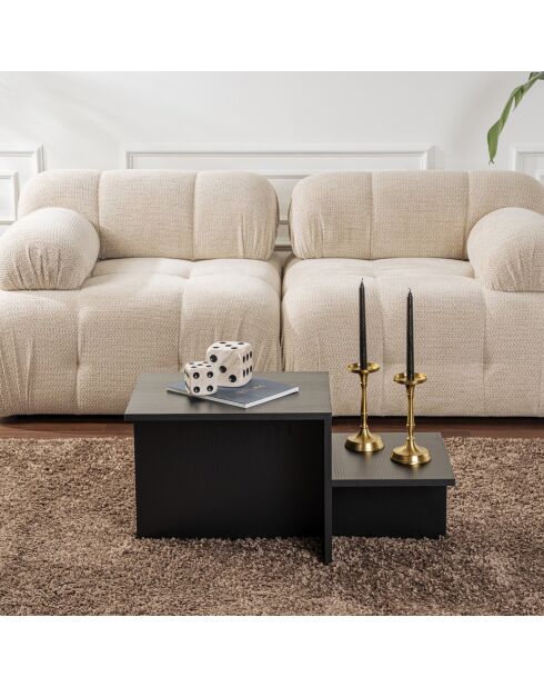 Table basse Harmony bois noir - 80x40x40 cm