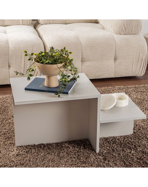 Table basse Harmony grise - 80x40x40 cm