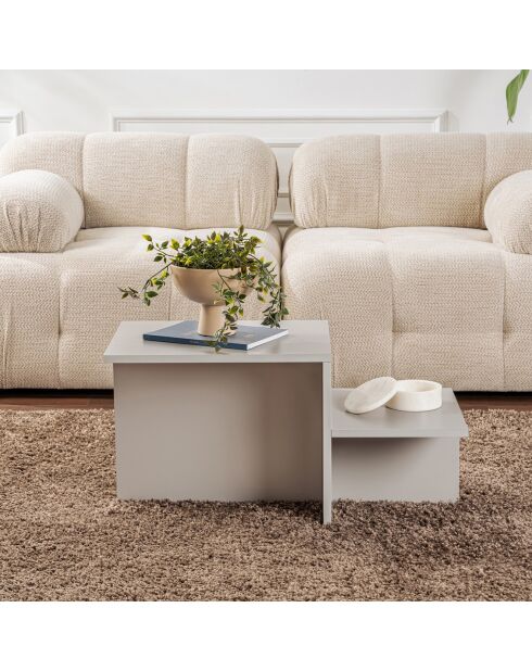 Table basse Harmony grise - 80x40x40 cm