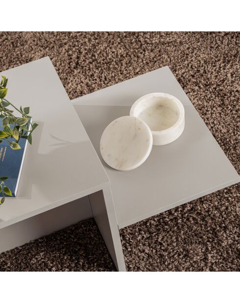 Table basse Harmony grise - 80x40x40 cm